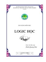 BÀI GIẢNG MÔN LOGIC HỌC