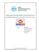 Chiến lược PR ngân hàng liên việt bank và sản phẩm tiền gửi