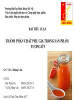 Thành phần chất phụ gia sử dụng trong sản xuất tương ớt
