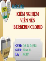 Kiểm nghiệm viên nén berberin clorid