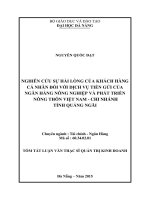 Nghiên cứu sự hài lòng của khách hàng cá nhân đối với dịch vụ tiền gửi của ngân hàng NNPTNT việt nam  chi nhánh tỉnh quảng ngãi