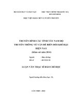 Luận văn thạc sĩ báo chí học truyền hình các tỉnh tây nam bộ truyền thông về vấn đề biến đổi khí hậu hiện nay