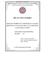 Khóa luận bước đầu nghiên cứu ảnh hưởng của ba kết hợp với NAA và 2,4 d lên mẫu cây lá kim ngân ( lonicera japonica thunb )