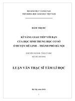 kĩ năng giao tiếp với bạn của học sinh THCS ở huyện mê linh   thành phố hà nội