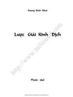 Lược giải kinh dịch   dương đình khuê
