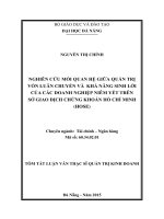 Nghiên cứu mối quan hệ giữa quản trị vốn luân chuyển và khả năng sinh lời của các doanh nghiệp niêm yết trên sở giao dịch chứng khoán thành phố hồ chí minh (HOSE)
