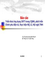 báo cáo triển khai ứng dụng công nghệ thông tin trong CQNN   phát triển chính phủ điện tự