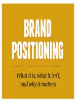 Brand positioning   what it is, what it isnt and why it matters
