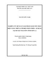 NGHIÊN CỨU ĐỀ XUẤT GIẢI PHÁP GIẢM TỔN THẤT ĐIỆN NĂNG TRÊN LƯỚI ĐIỆN PHÂN PHỐI  ÁP DỤNG TẠI HUYỆN MAI SƠN TỈNH SƠN LA