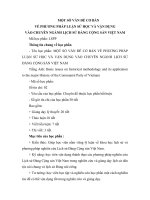 MỘT số vấn đề cơ bản  về PHƯƠNG PHÁP LUẬN sử học và vận DỤNG  vào CHUYÊN NGÀNH LỊCH sử ĐẢNG CỘNG sản VIỆT NAM