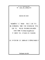 Nghiên cứu ảnh hưởng của một số biện pháp kỹ thuật đến năng suất và chất lượng giống hoa loa kèn chịu nhiệt (lilium longiflorum) tại huyện lục nam   bắc giang 