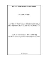 Các tỉnh ủy ở đồng bằng sông hồng lãnh đạo thực hiện công bằng xã hội giai đoạn hiện nay 