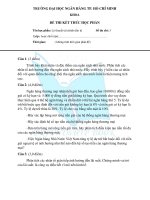 đề thi Lý thuyết tài chính tiền tệ DE1