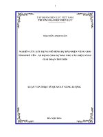 NGHIÊN CỨU XÂY DỰNG MÔ HÌNH DỰ BÁO ĐIỆN NĂNG CHO TỈNH PHÚ YÊN  ÁP DỤNG CHO DỰ BÁO NHU CẦU ĐIỆN NĂNG GIAI ĐOẠN 20152020