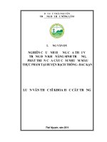 Nghiên cứu ảnh hưởng của thời vụ trồng đến khả năng sinh trưởng, phát triển của cây cẩm nhuộm màu thực phẩm tại huyện bạch thông, bắc kạn 
