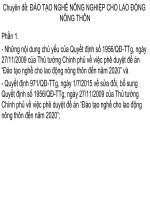 Chuyên đề đào tạo nghề nông nghiệp cho lao động nông thôn