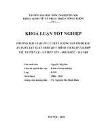 THƯƠNG MẠI VÀ QUẢN LÝ CHẤT LƯỢNG SẢN PHẨM RAU AN TOÀN SẢN XUẤT THEO QUY TRÌNH VIETGAP TẠI HỢP TÁC XÃ TIỀN LỆ - XÃ TIỀN YÊN – HOÀI ĐỨC – HÀ NỘI