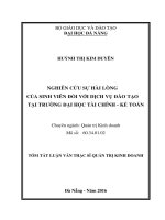 Nghiên cứu sự hài lòng của sinh viên đối với dịch vụ đào tạo tại trường đại học tài chính  kế toán
