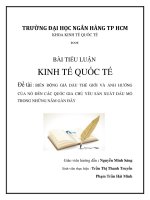 Biến động giá dầu ảnh hưởng đến nền kinh tế các nước trên thế giới