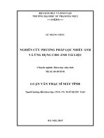 Nghiên cứu phương pháp lọc nhiễu ảnh và ứng dụng cho ảnh tài liệu