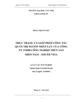 THỰC TRẠNG VÀ GIÁP PHÁP CÔNG TÁC QUẢN TRỊ NGUỒN NHÂN LỰC CỦA CÔNG TY TNHH CÔNG NGHIỆP THỦY SẢN MIỀN NAM – SOUTH VINA