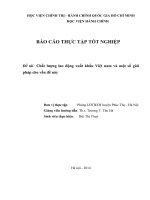 báo cáo thực tập Chất lượng lao động xuất khẩu việt nam và một số giải pháp cho vấn đề này