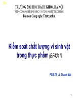 Kiểm soát chất lượng vi sinh vật PHẦN 1