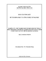 Nghiên cứu thử nghiệm một số biện pháp kỹ thuật phục hồi sinh cảnh rừng tại khu bảo tồn loài và sinh cảnh Cao vít, Trùng Khánh Cao Bằng