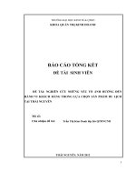 Đề tài NCKH nghiên cứu những nhân tố ảnh hưởng đến hành vi khách hàng trong lựa chọn sản phẩm du lịch tại thái nguyên