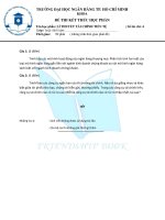 đề thi Lý thuyết tài chính tiền tệ DE4