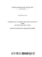 TẠO ĐỘNG lực LAO ĐỘNG TRỰC TIẾP tại CÔNG TY TNHH kỹ THUẬT máy BAY VAECO