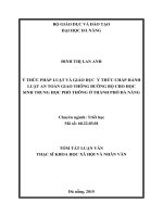Ý thức pháp luật và ý thức giáo dục chấp hành luật an toàn giao thông đường bộ cho học sinh trung học phổ thông ở thành phố đà nẵng