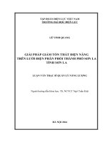 Giải pháp giảm tổn thất điện năng trên lưới điện phân phối thành phố sơn la tỉnh sơn la