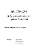 Bài tập lớn nhập môn phần mềm mã nguồn mở và linux