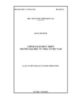 CHÍNH SÁCH PHÁT TRIỂN TRƯỜNG đại học tư THỤC ở VIỆT NAM full 