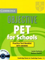 CAMBRIDGE 2010 objective PET for schools 74p
