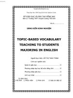 skkn tiếng anh thpt TOPIC BASED VOCABULARY TEACHING TO STUDENTS MAJORING IN ENGLISH  