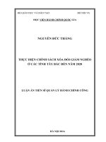 THỰC HIỆN CHÍNH SÁCH xóa đói GIẢM NGHÈO ở các TỈNH tây bắc đến năm 2020 full 