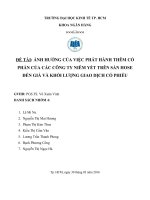 Ảnh hướng của việc phát hành thêm cổ phiếu của các công ty niêm yết trên sàn hose đến giá và khối lượng giao dịch cổ phiếu 