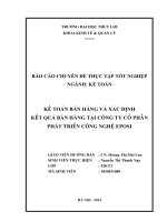 Báo cáo chuyên đề tốt nghiệp kế toán bán hàng và xác định kết quả bán hàng tại công ty cổ phần phát triển công nghệ eposi 