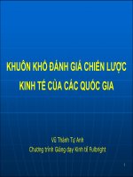 Bài giảng khuôn khổ đánh giá chiến lược kinh tế của các quốc gia   vũ thành tự anh