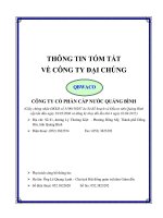 THÔNG TIN TÓM TẮT VỀ CÔNG TY ĐẠI CHÚNG