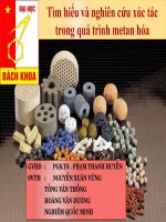 Tiểu luận môn động học xúc tác tìm hiểu và nghiên cứu xúc tác trong quá trình metan hóa 