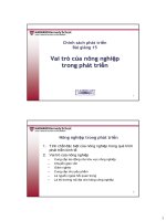Bài giảng bài giảng chính sách phát triển   bài 15  vai trò của nông nghiệp trong phát triển