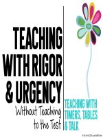 Teaching with urgency without teaching to the test