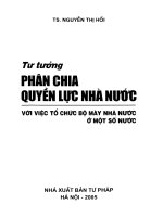 Ebook tư tưởng phân chia quyền lực nhà nước với việc tổ chức bộ máy nhà nước ở một số nước  phần 1