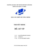 BÁO cáo THIẾT kế công trình đề 417   VP, CÔNG TRÌNH chung cư cao cấp ĐỒNG nội 