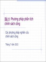 Bài giảng bài 4  phương pháp phân tích chính sách công (2015)   huỳnh thế du