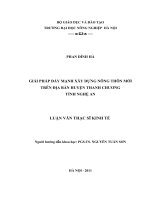 GIẢI PHÁP đẩy MẠNH xây DỰNG NÔNG THÔN mới TRÊN địa bàn HUYỆN THANH CHƯƠNG TỈNH NGHỆ AN 