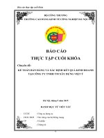 Báo cáo tốt nghiệp cuối khóa Kế toán bán hàng và xác định kết quả kinh doanh cty TNHH TM Xây dựng Việt ý